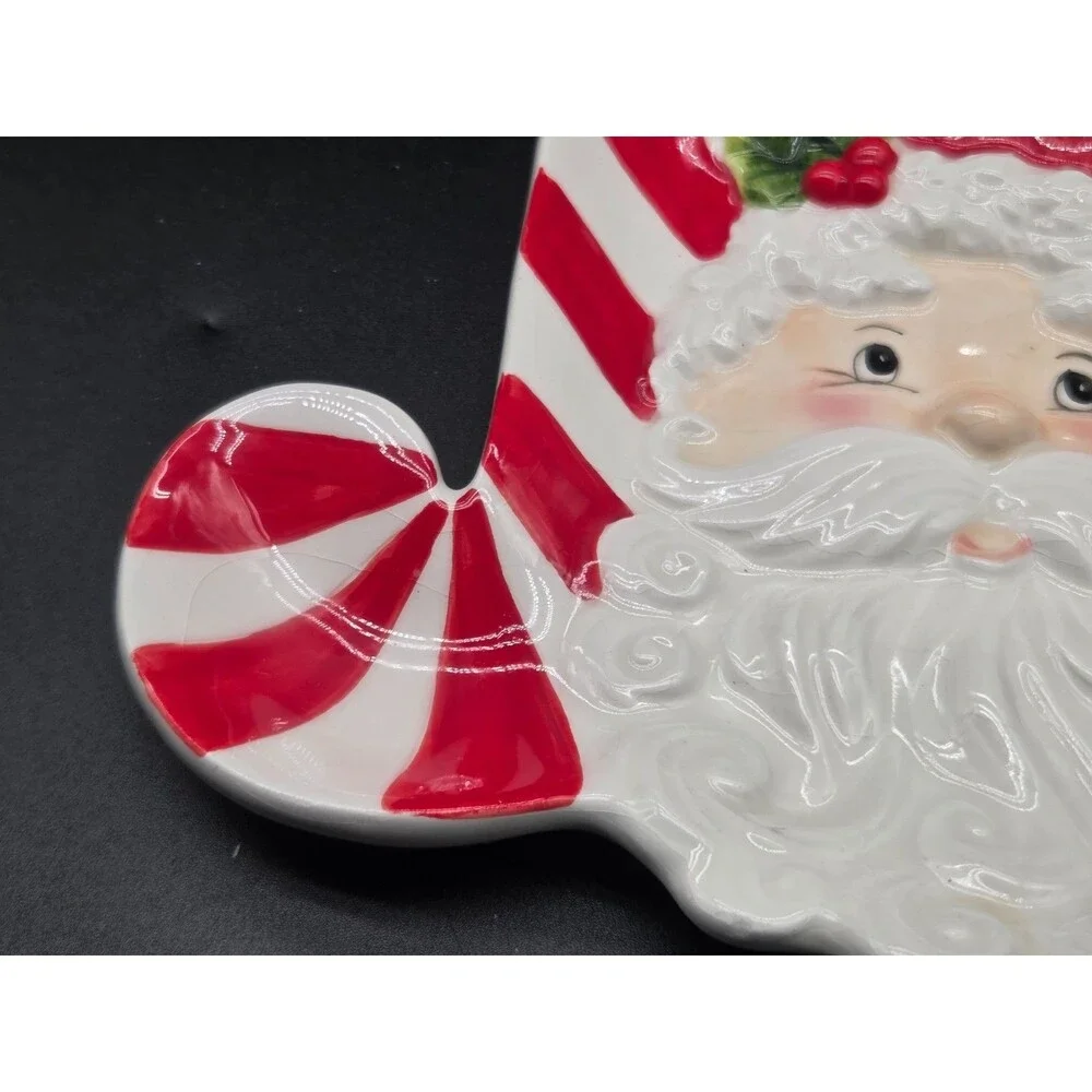 Fitz And Floyd Christmas Santa Jolly Snack Therapy Wall Hanging Tray 2009